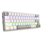 Redragon K705 LENA PRO 65% 3 Mode Wireless,Bluetooth & Wired Rainbow Gaming Keyboard, Quiet Red Switch (White Grey)