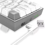 Redragon K705 LENA PRO 65% 3 Mode Wireless,Bluetooth & Wired Rainbow Gaming Keyboard, Quiet Red Switch (White Grey)