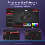 Redragon M694 HANA 3 Modes Wireless Gaming Mouse, 7,200 DPI