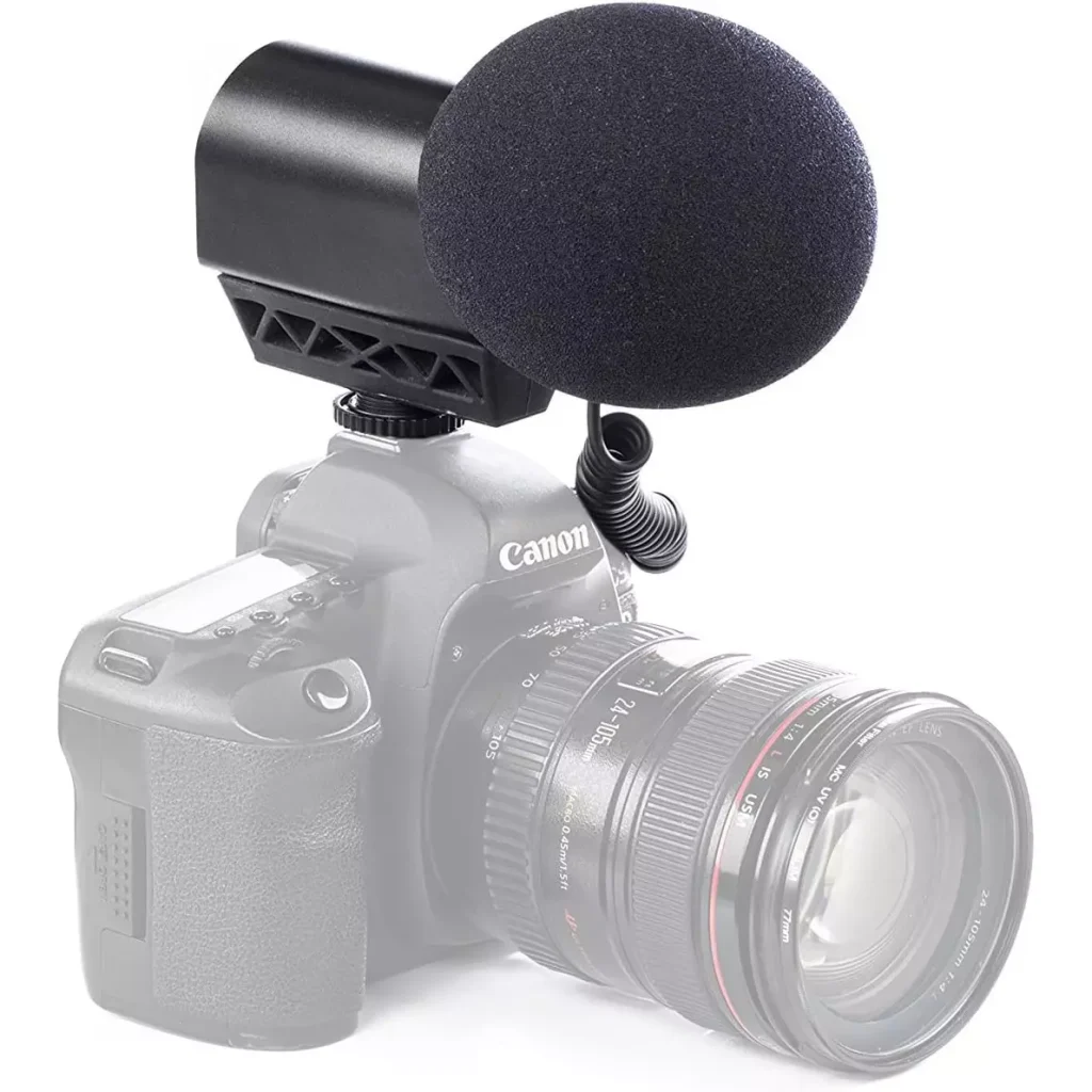 Saramonic VMIC STEREO Condenser Video Microphone with Rubberized Shockmount - for DSLR Cameras & Camcorders