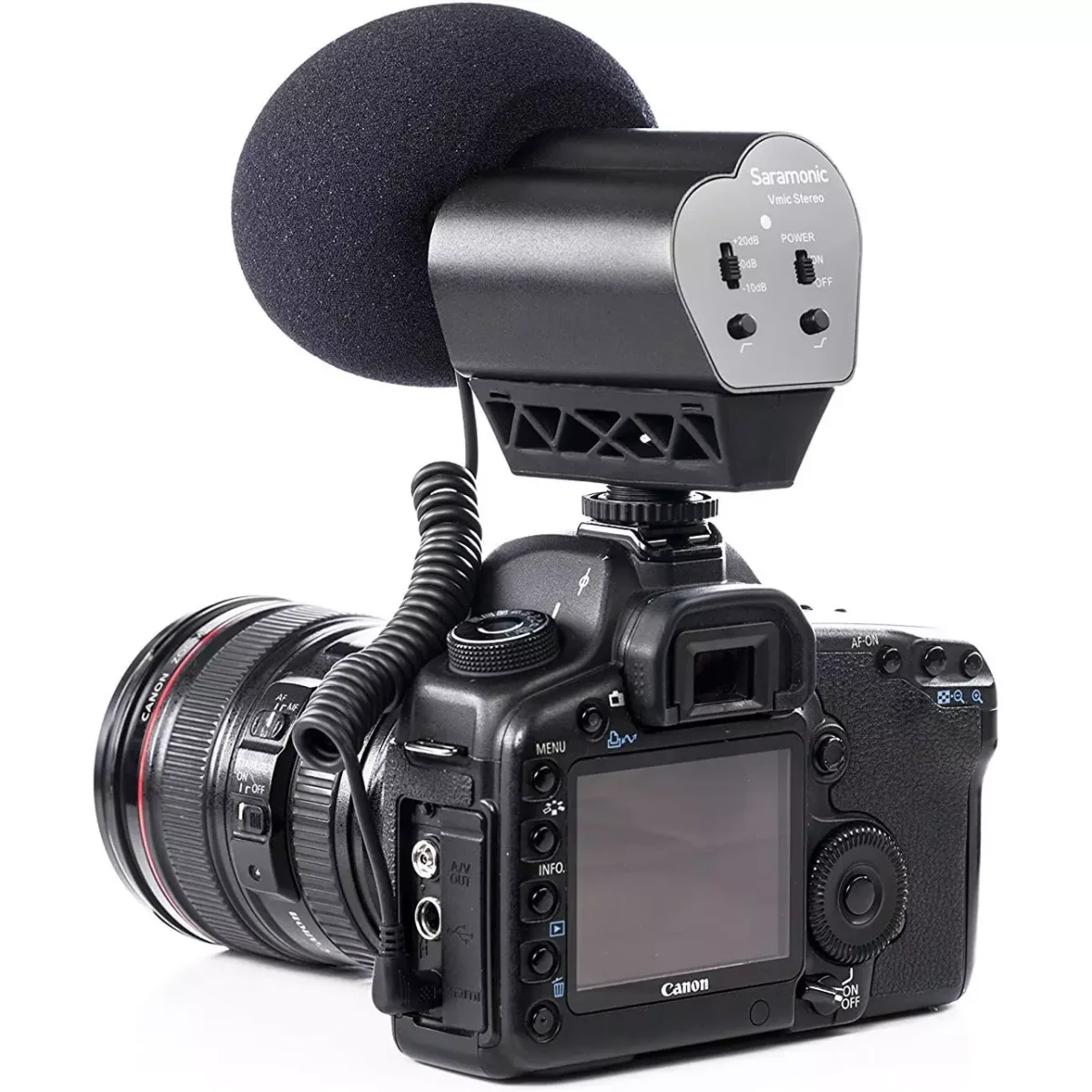 Saramonic VMIC STEREO Condenser Video Microphone with Rubberized Shockmount - for DSLR Cameras & Camcorders
