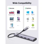UGREEN USB C Hub 5 in 1, 4K 60HZ HDMI to USB C Adapter Type C Dock Multiport with 4 USB 3.0 Type C to HDMI Hub