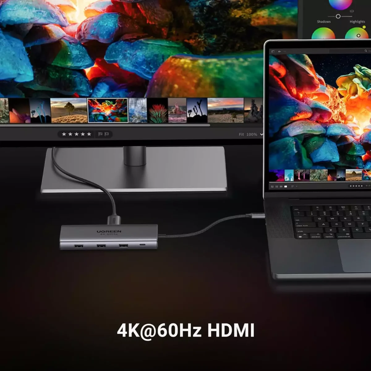 UGREEN USB C Hub 9 in 1 10Gbps USB C 3.2 & USBA 3.2 4K HDMI, 100W Power Delivery, SDTF Card Reader Gigabit Ethernet