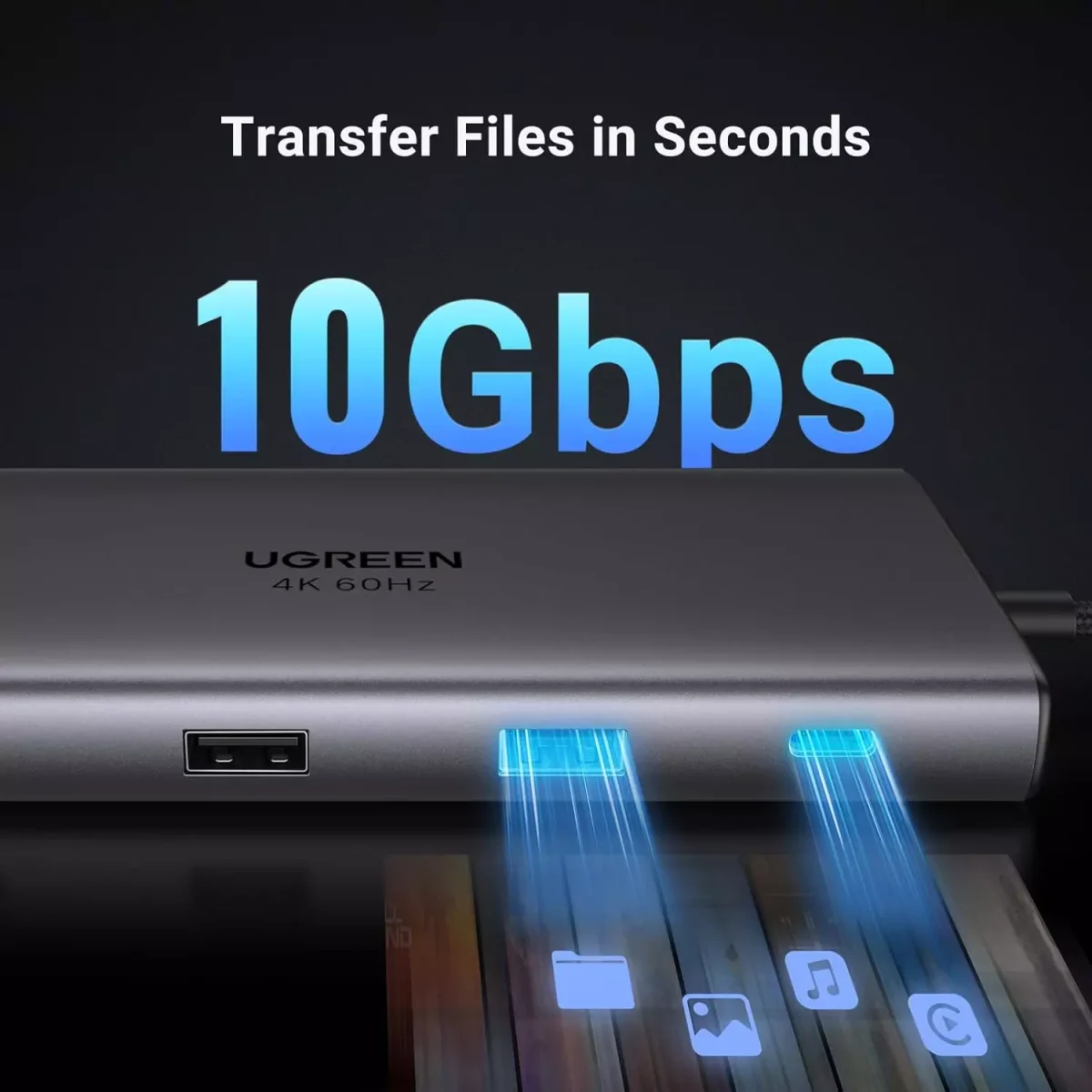 UGREEN USB C Hub 9 in 1 10Gbps USB C 3.2 & USBA 3.2 4K HDMI, 100W Power Delivery, SDTF Card Reader Gigabit Ethernet
