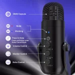 ZealSound USB Condenser Microphone, Headphone Output&Volume Control,Mic Gain Control,Mute Button