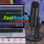 ZealSound USB Condenser Microphone, Headphone Output&Volume Control,Mic Gain Control,Mute Button