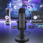 ZealSound USB Condenser Microphone, Headphone Output&Volume Control,Mic Gain Control,Mute Button