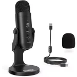 ZealSound USB Condenser Microphone, Headphone Output&Volume Control,Mic Gain Control,Mute Button