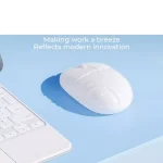 JeDEL WD142 Wireless, Bluetooth Rechargeable Mouse - 1600 DPI Adjustable - Battery Life 180 Hours (White)