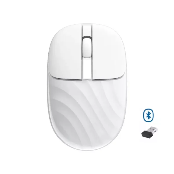 JeDEL WD142 Wireless, Bluetooth Rechargeable Mouse - 1600 DPI Adjustable - Battery Life 180 Hours (White)