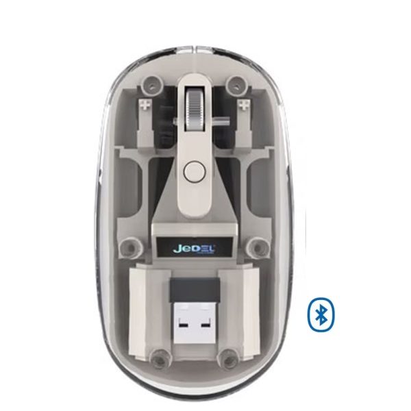 JeDEL WD131P Wireless, Bluetooth Rechargeable Mouse - 1600 DPI Adjustable - Battery Life 180 Hours (Beige)