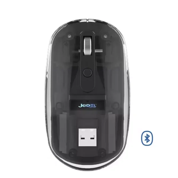 JeDEL Wireless, Bluetooth Rechargeable Mouse - 1600 DPI Adjustable - Battery Life 180 Hours (Black)