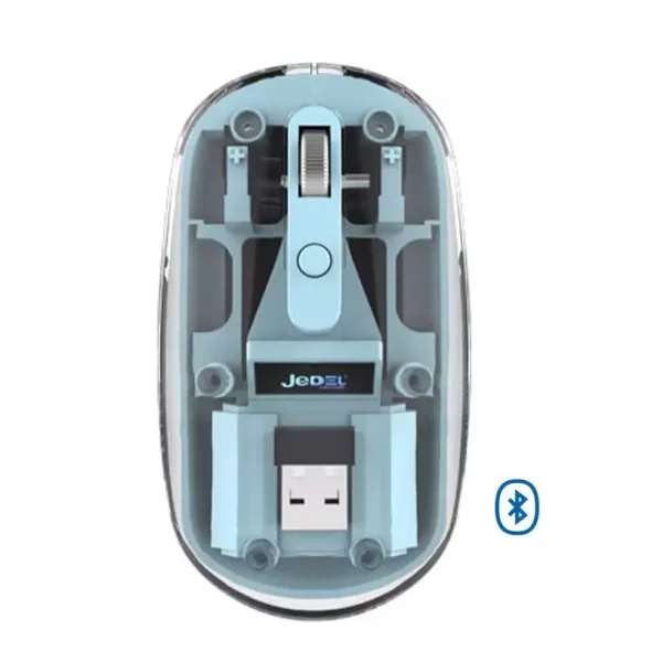 JeDEL WD131P Wireless, Bluetooth Rechargeable Mouse - 1600 DPI Adjustable - Battery Life 180 Hours (Blue)