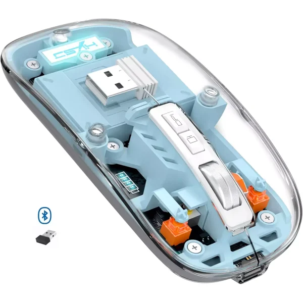 Transparent Wireless, Bluetooth 3 Mode Silent Mouse