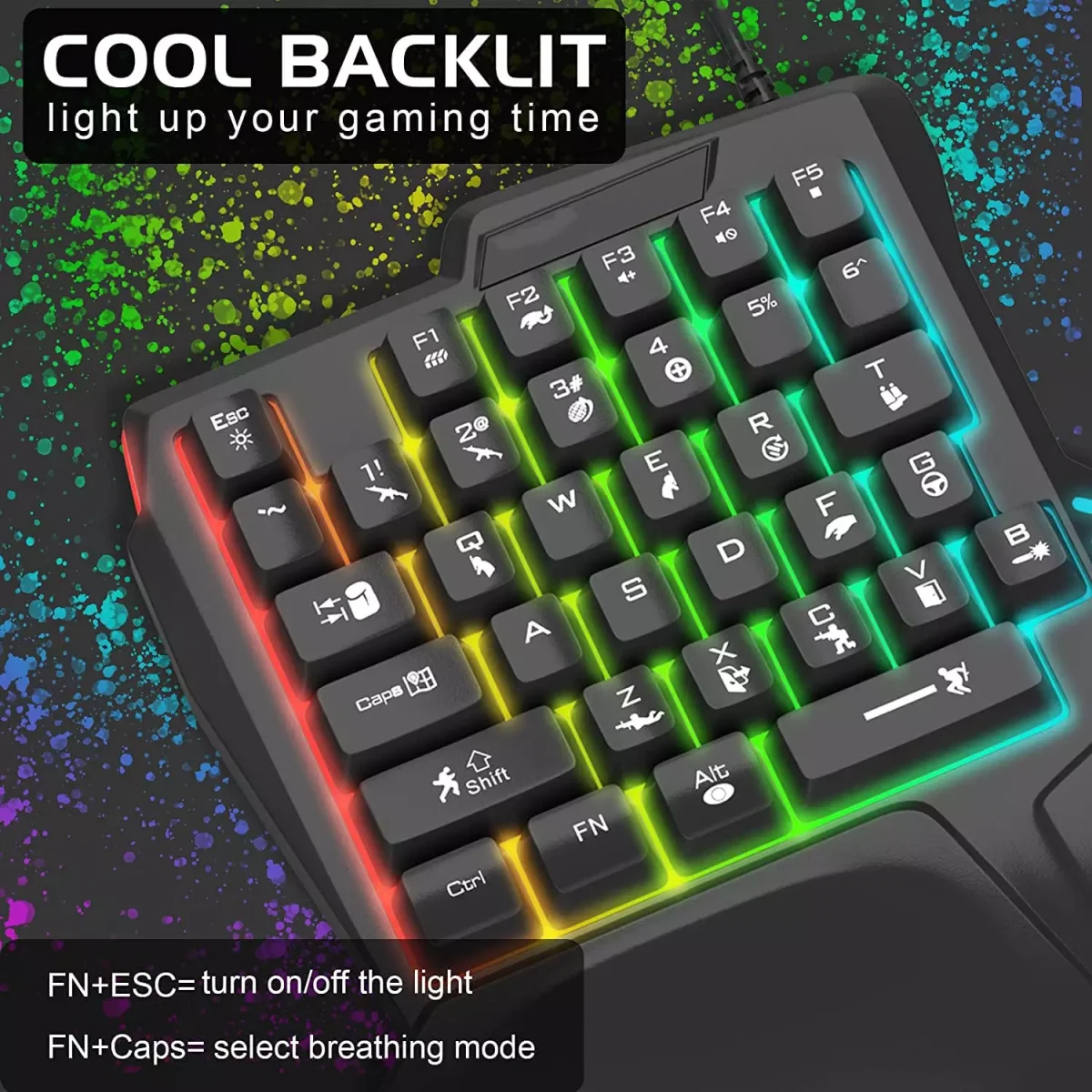 JEDEL K601 One Handed Keyboard 35 Keys
