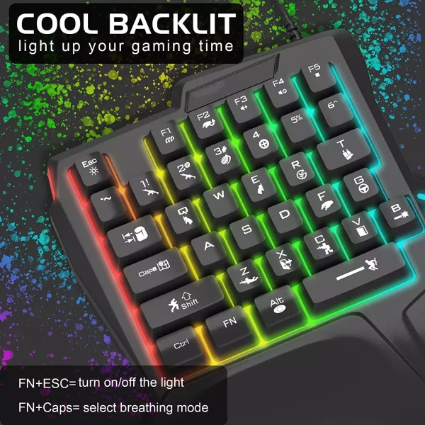 JEDEL K601 One Handed Keyboard 35 Keys