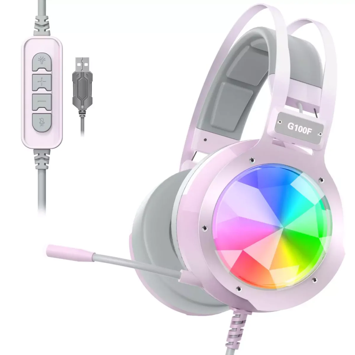 JINDUN G100F USB RGB Gaming Headset - 7.1 Surround Sound
