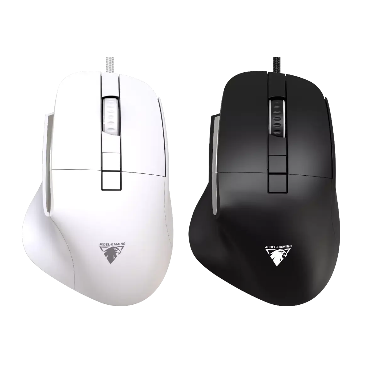 JeDEL CP102 Mouse - Optical Sensor 3600 DPI - 7 Buttons Braided cable (Black)