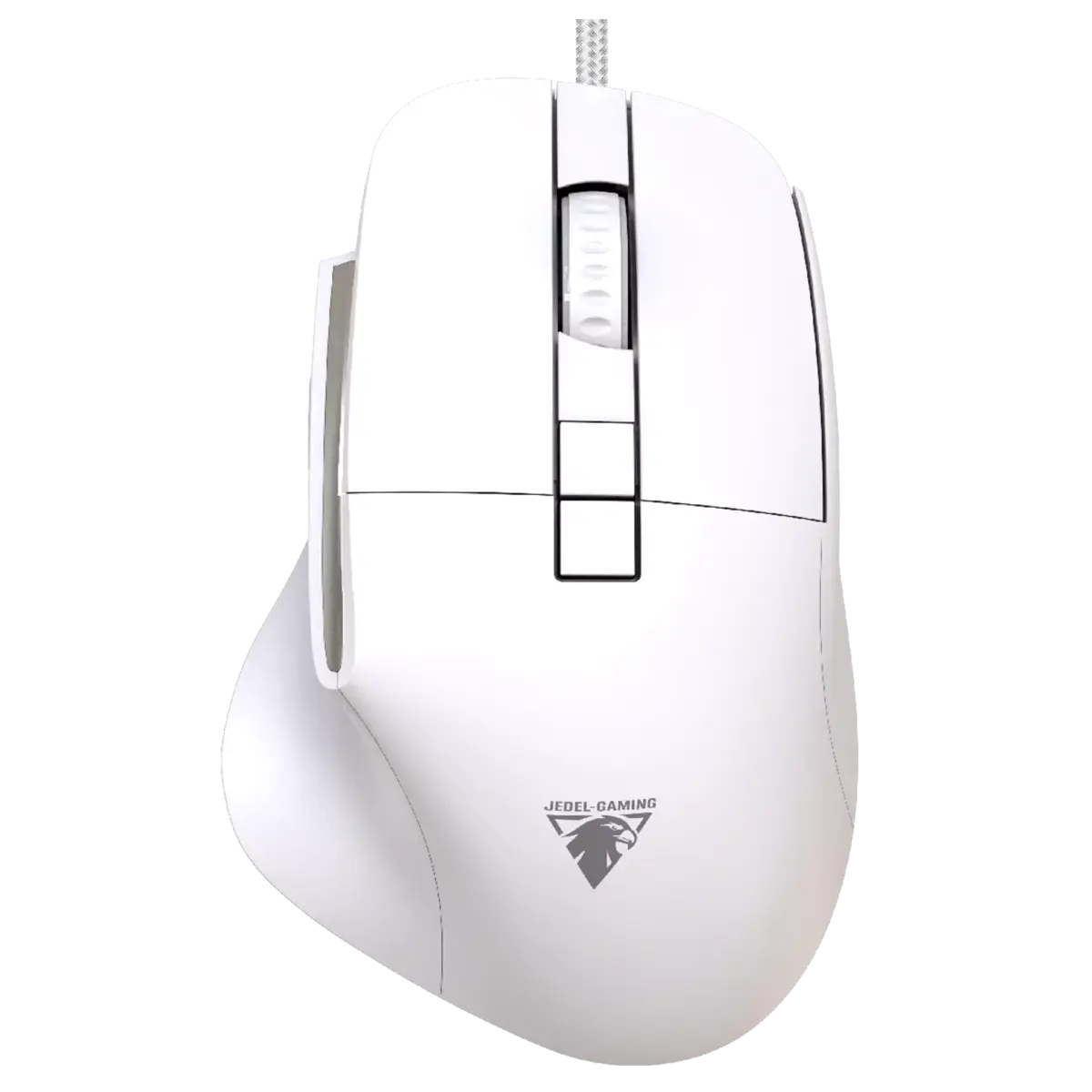 JeDEL CP102 Mouse - Optical Sensor 3600 DPI - 7 Buttons Braided cable (White) - Image 1