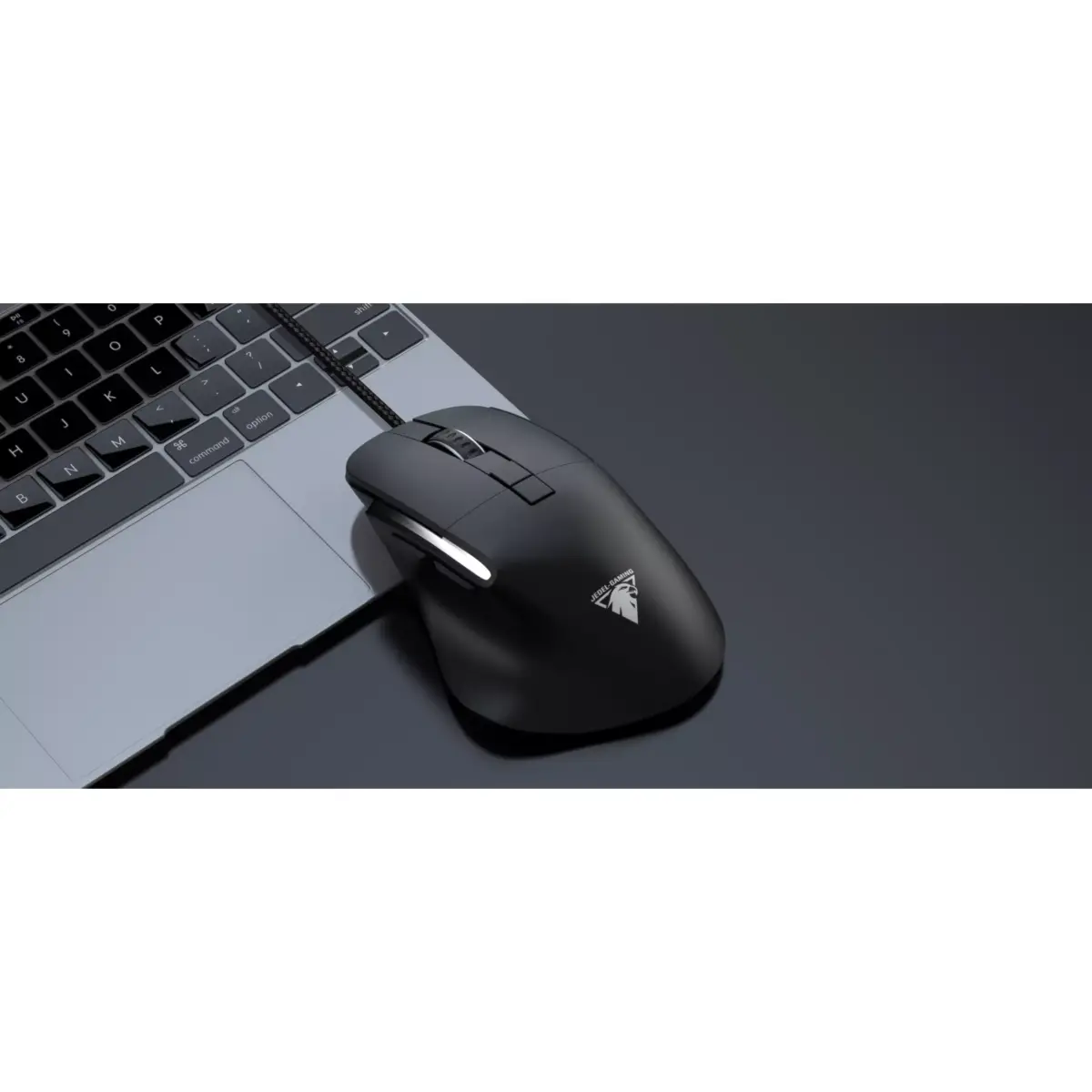 JeDEL CP102 Mouse - Optical Sensor 3600 DPI - 7 Buttons Braided cable (Black)