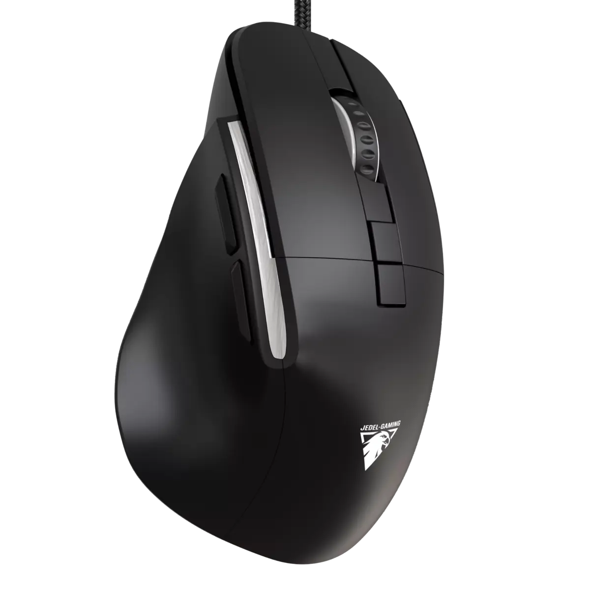 JeDEL CP102 Mouse - Optical Sensor 3600 DPI - 7 Buttons Braided cable (Black)