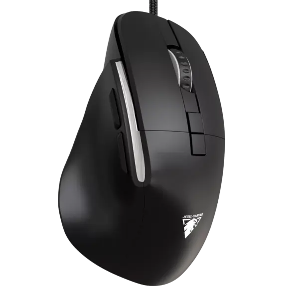JeDEL CP102 Mouse - Optical Sensor 3600 DPI - 7 Buttons Braided cable (Black)