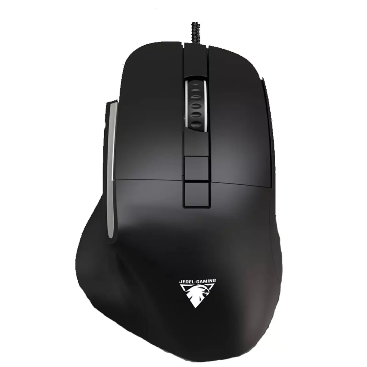 JeDEL CP102 Mouse - Optical Sensor 3600 DPI - 7 Buttons Braided cable (Black)