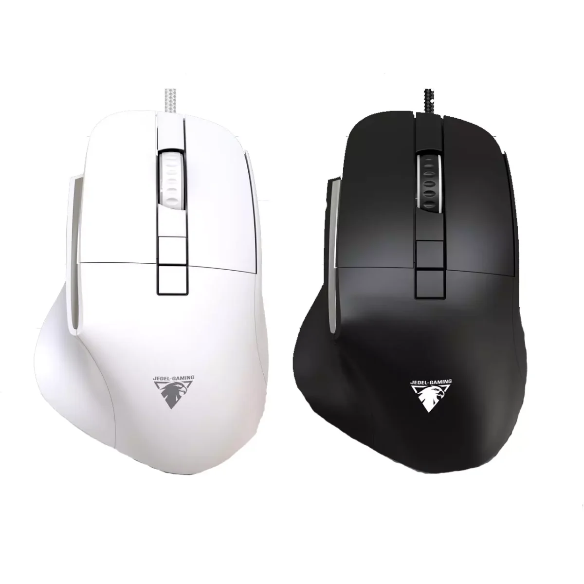 JeDEL CP102 Mouse - Optical Sensor 3600 DPI - 7 Buttons Braided cable (Black)