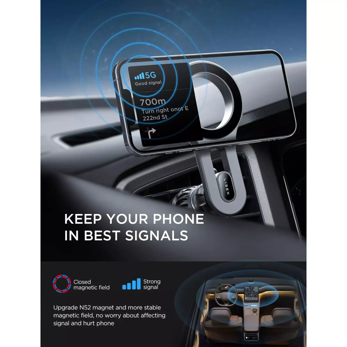 LISEN for iPhone 16 MagSafe Car Vent Mount