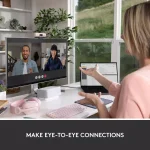 Logitech Brio 500 Full HD Webcam with Auto Light Correction,Show Mode, Dual Noise Reduction Mics (Rose)