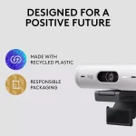 Logitech Brio 500 Full HD Webcam with Auto Light Correction,Show Mode, Dual Noise Reduction Mics (White)
