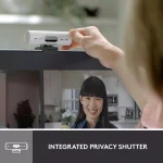 Logitech Brio 500 Full HD Webcam with Auto Light Correction,Show Mode, Dual Noise Reduction Mics (White)