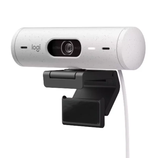 Logitech Brio 500 Full HD Webcam with Auto Light Correction,Show Mode, Dual Noise Reduction Mics (White)