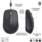 Logitech MX Anywhere 3S Compact Wireless Mouse (Graphite)