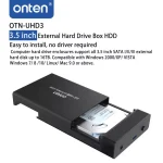ONTEN 3.5 Inch HDD Enclosure Support 10TB USB 3.0 With Power Adapter and data Cable