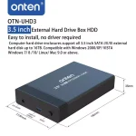 ONTEN 3.5 Inch HDD Enclosure Support 10TB USB 3.0 With Power Adapter and data Cable