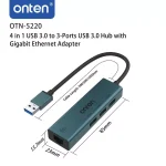 ONTEN 5220 USB3.0 to 3-Ports USB 3.0 Hub with Gigabit Ethernet Adapter