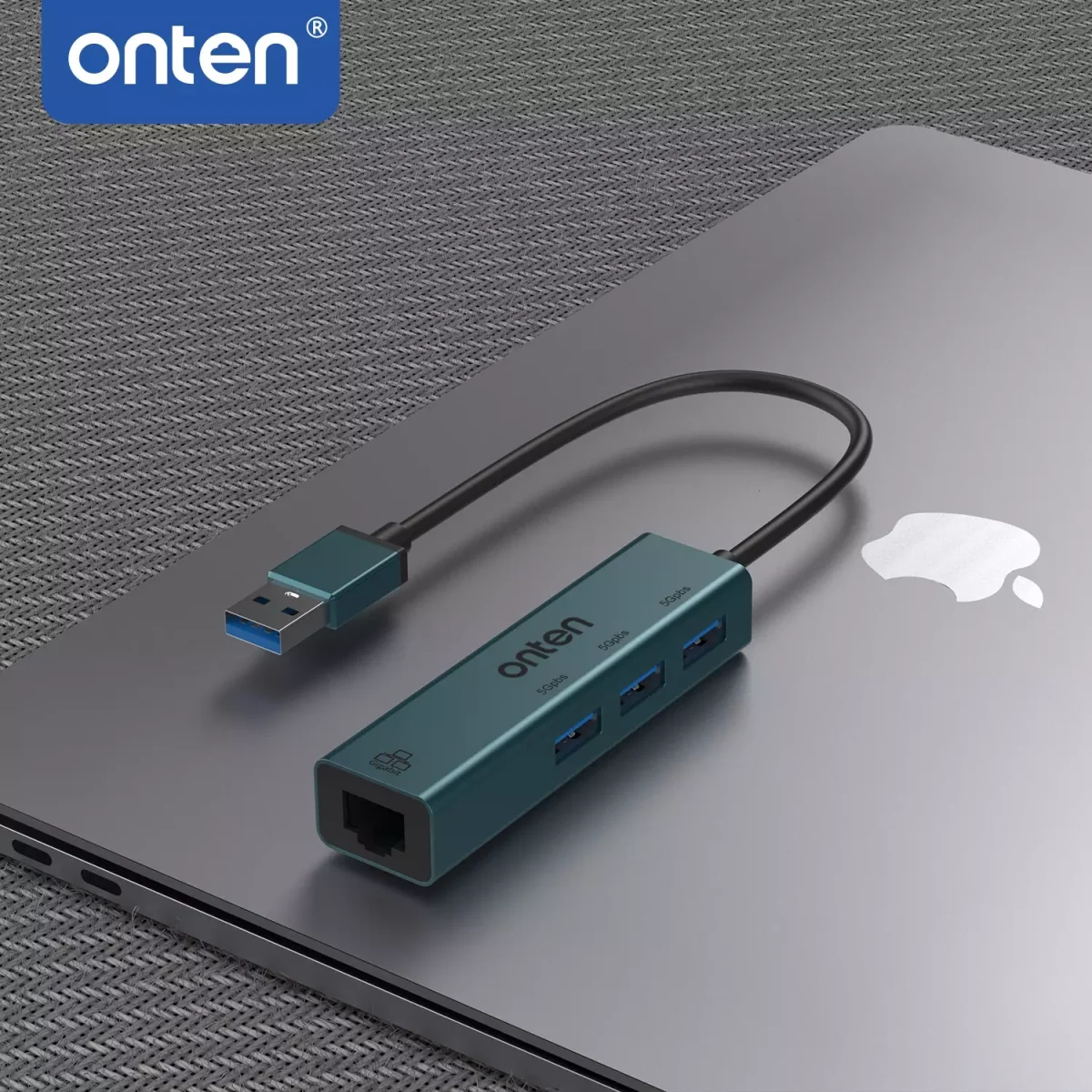 ONTEN 5220 USB3.0 to 3-Ports USB 3.0 Hub with Gigabit Ethernet Adapter