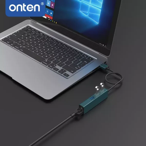 ONTEN 5220 USB3.0 to 3-Ports USB 3.0 Hub with Gigabit Ethernet Adapter