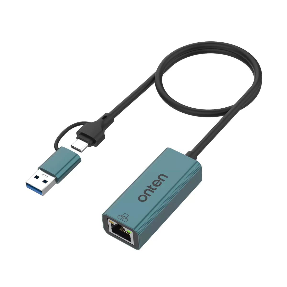 ONTEN Ethernet Adapter USB-A & USB-C RJ45 100M