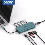 ONTEN UC962 USB C Docking Station HDMI 4K@30Hz, Ethernet RJ45 (100010010), USB 3.0 X4, 3.5mm Audio Jack, SD 3.0TF3.0, USB-C PD 3.0