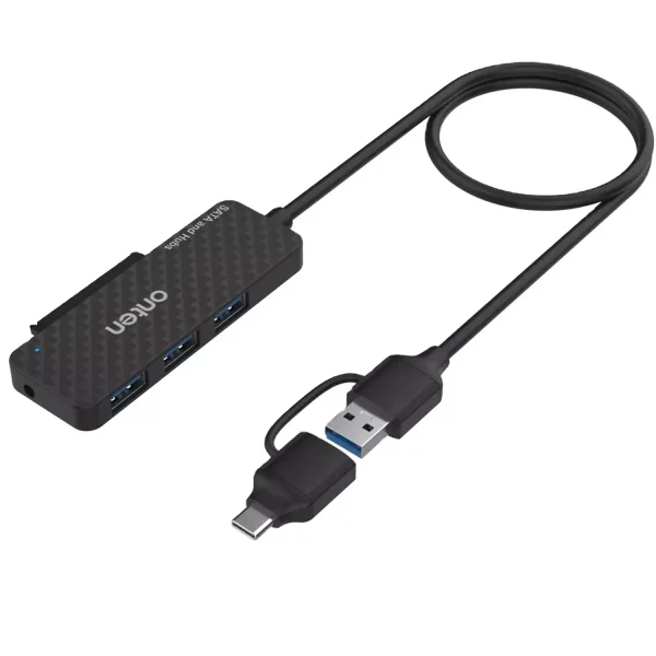 ONTEN UCA312 USB-A & USB-C to SATA Adapter with 3XUSB 3.0 HUB