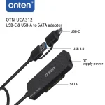 ONTEN UCA312 USB-A & USB-C to SATA Adapter with 3XUSB 3.0 HUB