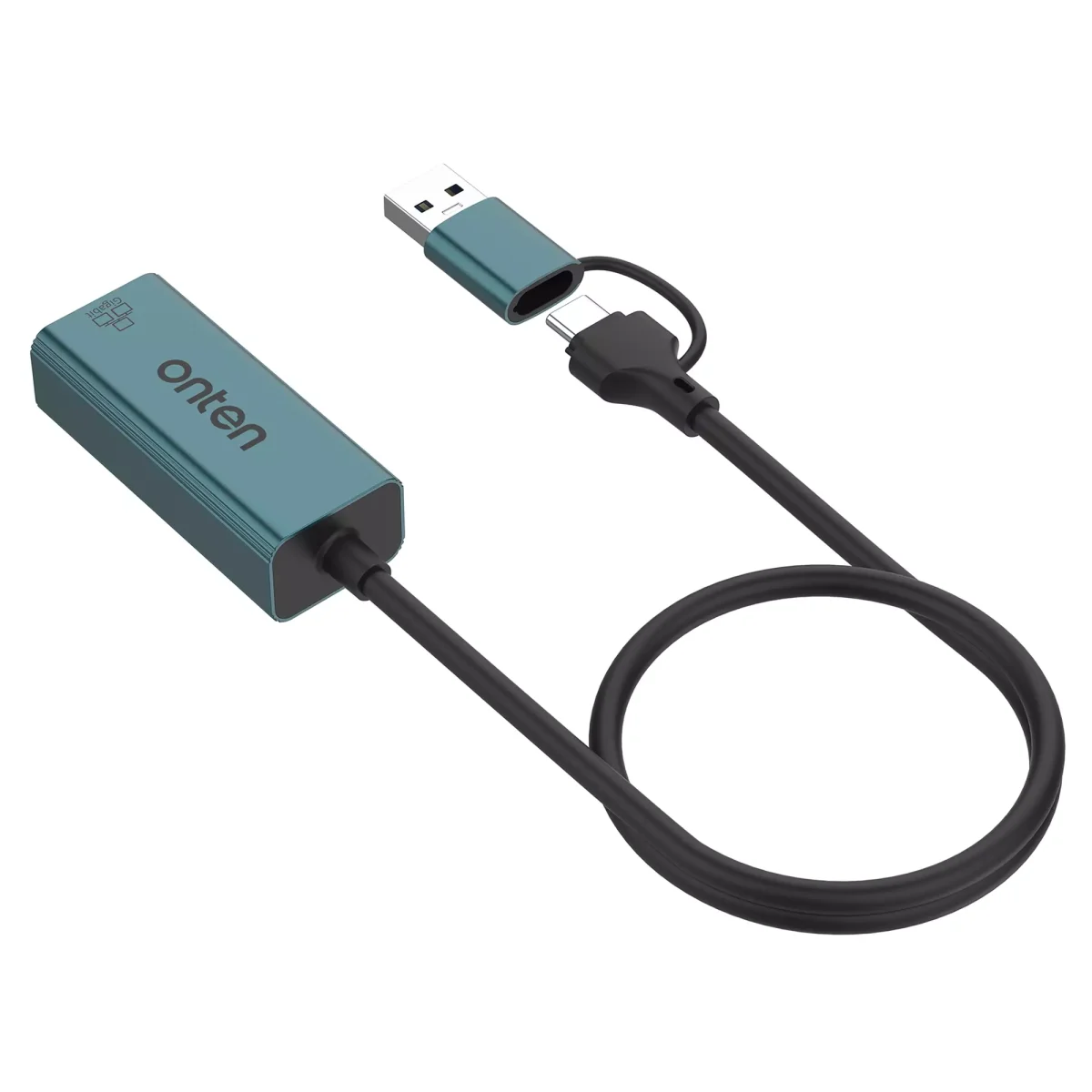 ONTEN UE106+ Ethernet Adapter USB-A & USB-C RJ45 1000M