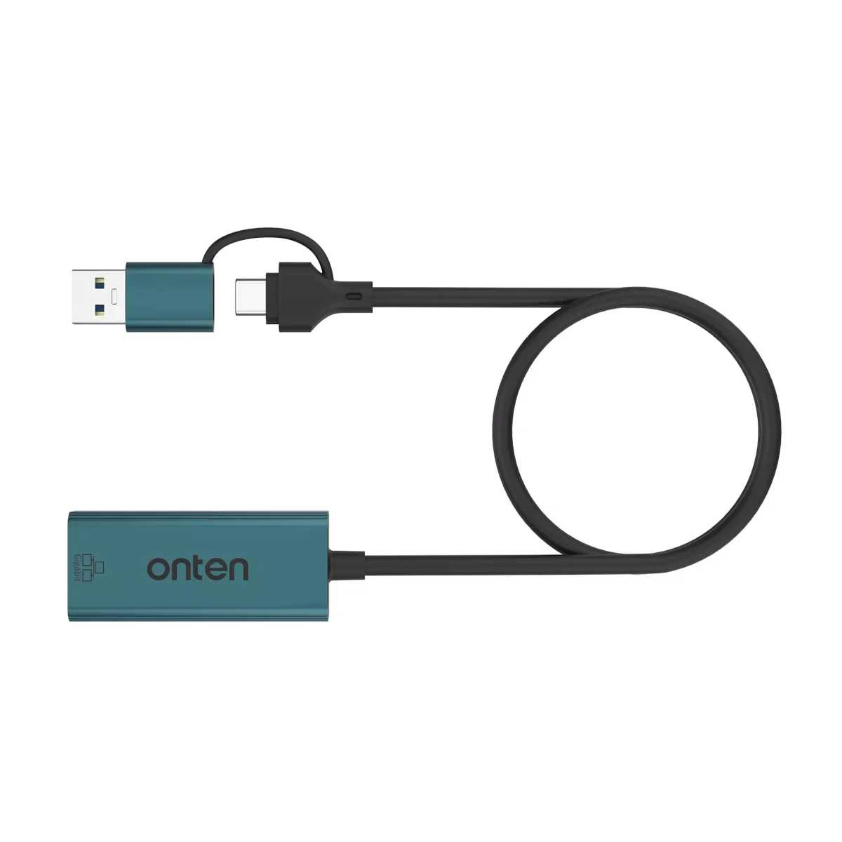 ONTEN UE106+ Ethernet Adapter USB-A & USB-C RJ45 1000M