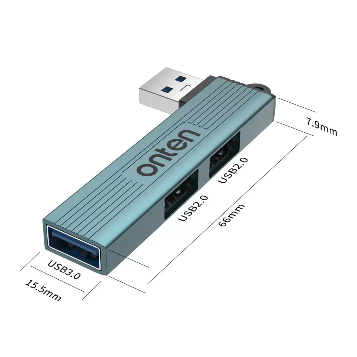 ONTEN US51 3 in 1 USB  HUB to 3 port Hub USB 3.0 X1 USB 2.0 X2