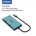ONTEN M206 USB C HUB 4 IN 1 Multi Stream Dual HDMI 4K @60Hz, VGA and Audio 3.5MM