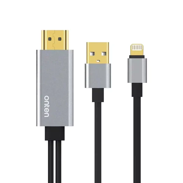ONTEN USB to HDMI Converter for Lightning to HDMI Cable Adapter for Apple iPhone X 8 7 6S 5 iPad Pro Air HDMI TV Digital AV Adapter