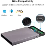 SSK HE-C600 Aluminum 2.5 Hard Drive Enclosure USB C 3.1 Gen 2 (6Gbps)