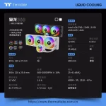 Thermaltake PRO360 360mm With LCD Screen Close-Loop AIO Liquid Cooler, ARGB Sync, 120mm PWM, AMD Ryzen AM5AM4, Intel LGA17001200 (White)